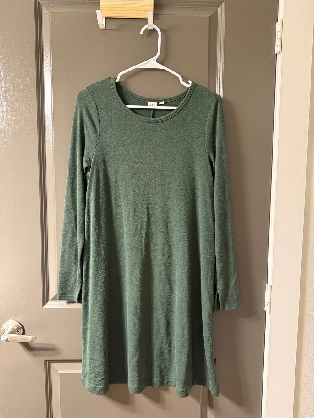 GAP Forest Green Long-Sleeve Shift Dress